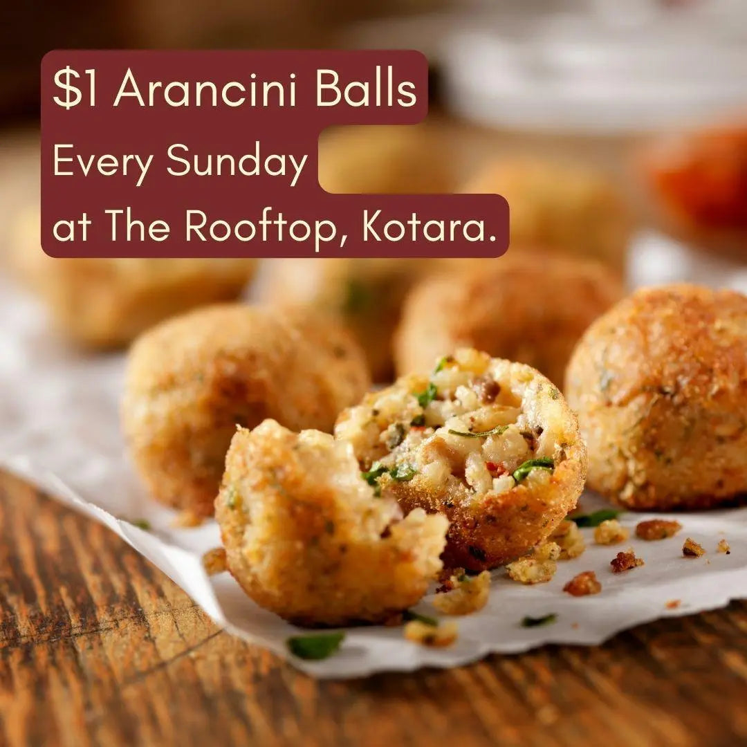 $1 ARANCINI BALLS AT THE ROOFTOP, KOTARA!