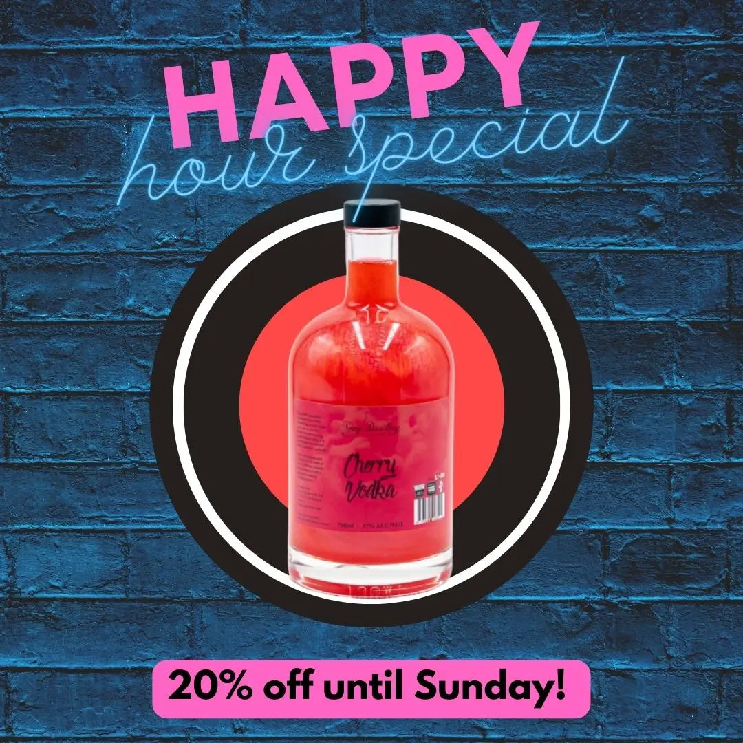 HAPPY HOUR WEDNESDAYS ARE BACK! THIS WEEK 20% OFF CHERRY VODKA