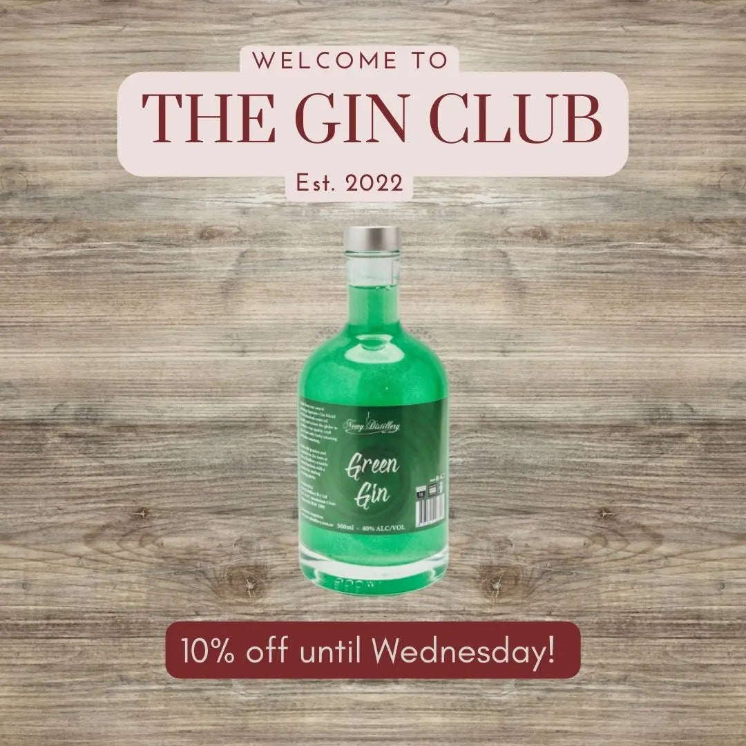 IT'S MONDAY, IT'S THE GIN CLUB! THIS WEEK 10% OFF GREEN SHIMMER GIN!