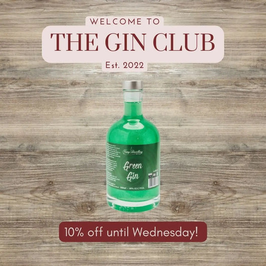 IT'S MONDAY, IT'S THE GIN CLUB! THIS WEEK 10% OFF GREEN SHIMMER GIN!