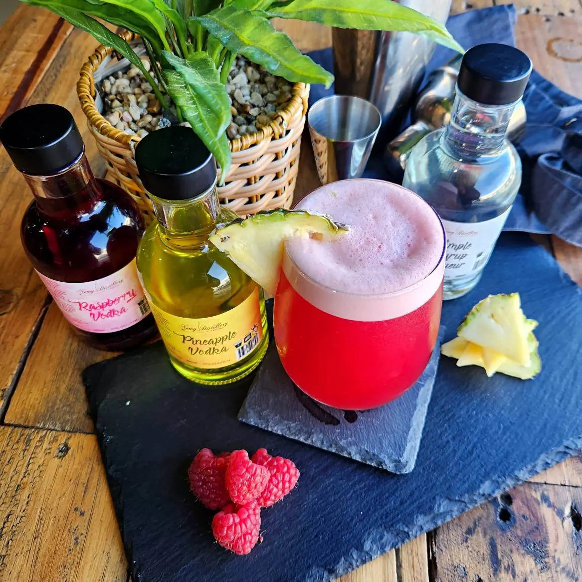 Pineapple and Raspberry Sour Cocktail Kit Newy Distillery