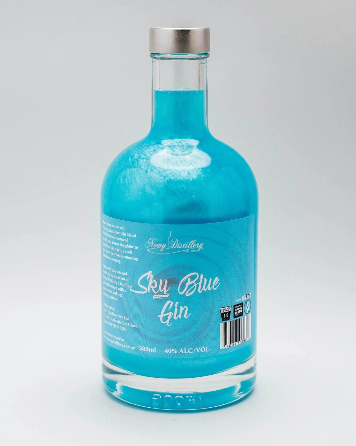 Sky Blue Shimmer Gin Newy Distillery